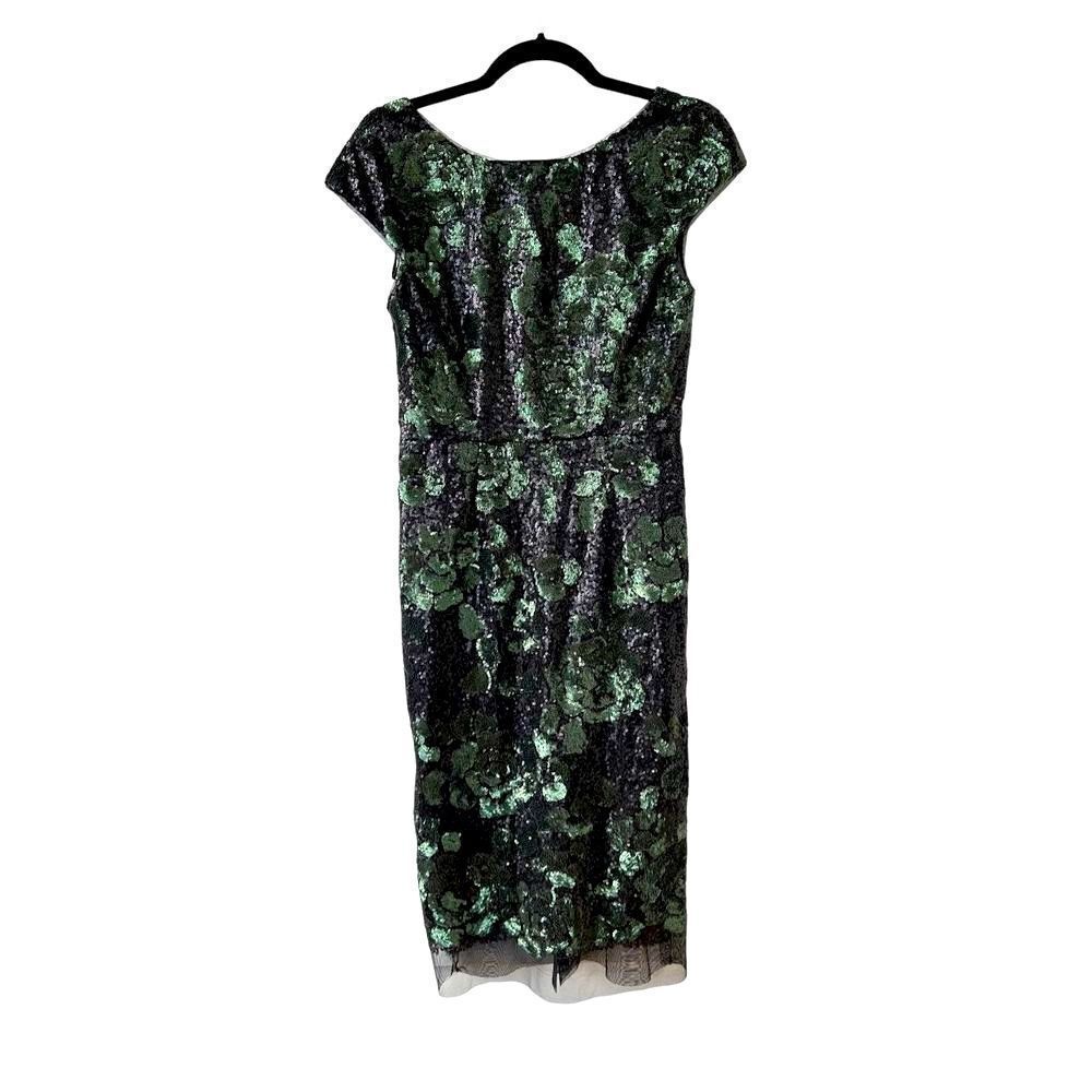 Vera Wang Sequin Cocktail Dress Women’s Black Green Size 2